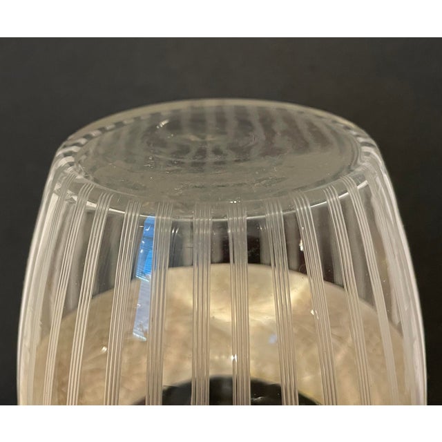 1930s Hammered Sterling and Etched Glass Vase For Sale - Image 4 of 4