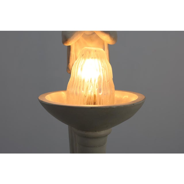 Art Deco Vichy Advertising Lamp in Plaster, Belgium, 1930s For Sale - Image 4 of 14