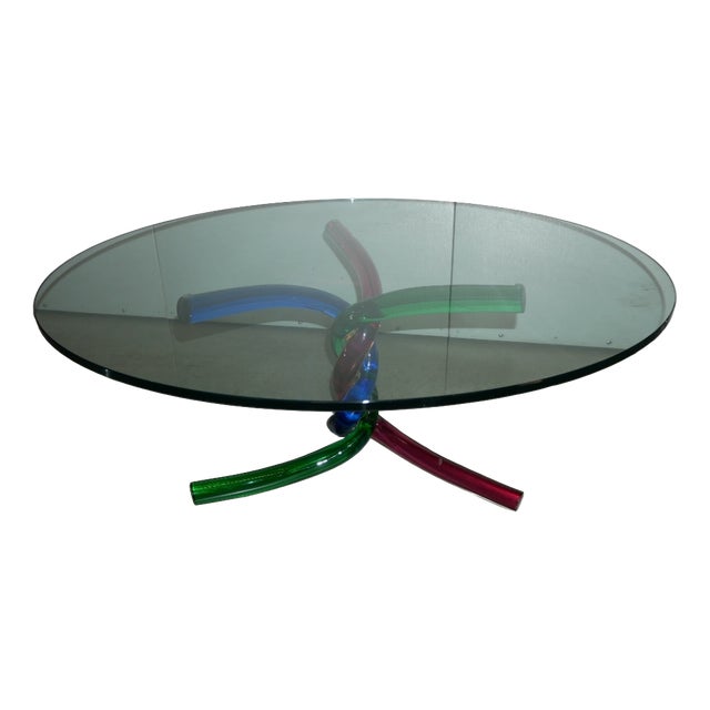 Low Coffee Table in Murano Glass, 1970s For Sale