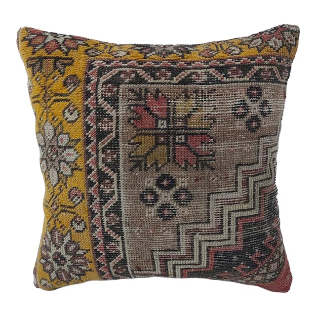 Decorative Turkish Anatolian Rug Pillow Cover 20"x20" For Sale