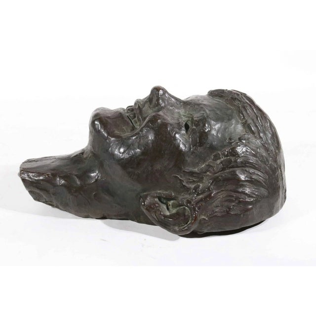 1930s Rare Antique Gorham Founders Em Greene Bronze Wall Bust Smiling Boy Statue For Sale - Image 5 of 10