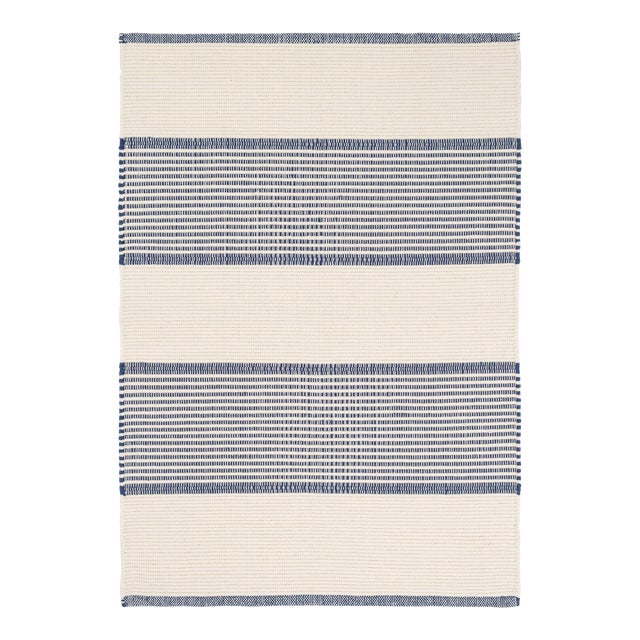 Mark D. Sikes for Dash & Albert La Mirada Navy Woven Cotton Rug, 8' 6" x 11' 6" For Sale