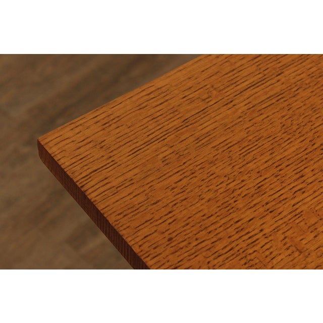 2000 - 2009 Mission Style Solid Oak Dining Table For Sale - Image 5 of 12