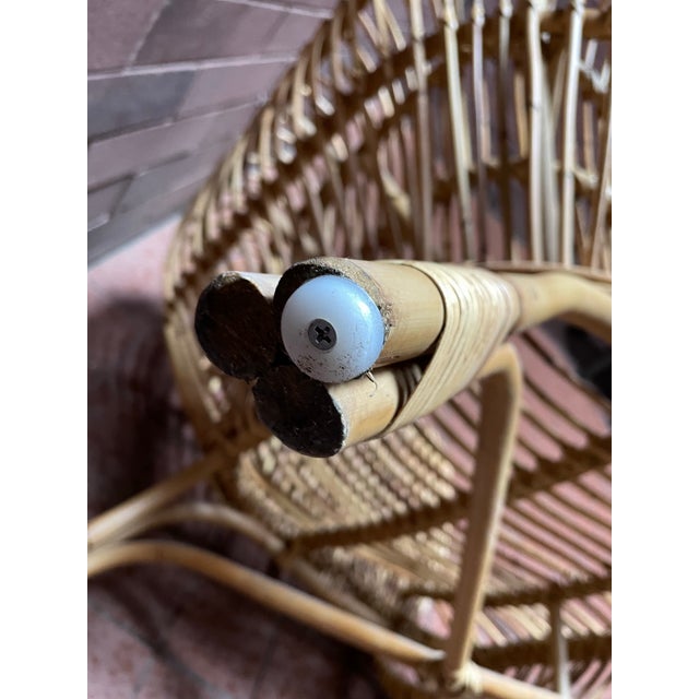 Wood Vintage Boho Franco Albini Attributed Handcrafted Bent Rattan Lounge Chair For Sale - Image 7 of 9