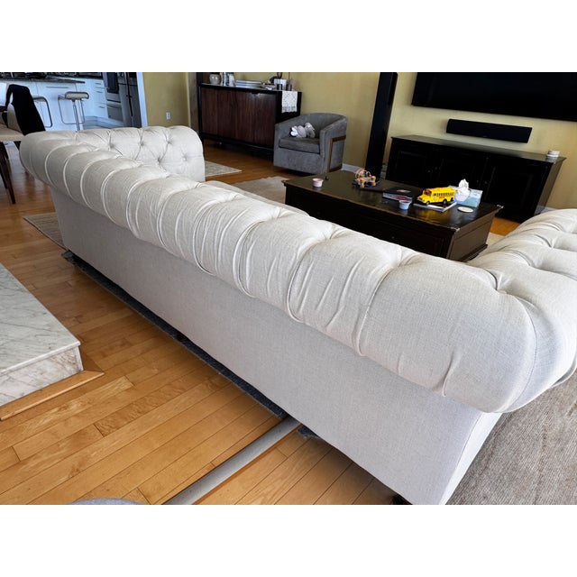 Iconic RH tufted sofa with a luxurious 9 foot length and the generous luxe seating depth. Cushions are down and feather...