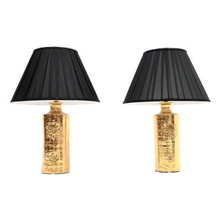 Vintage Swedish Ceramic Table Lamps by Bergboms, 1970, Set of 2 For Sale