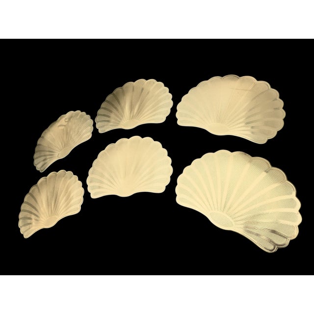 1990s Gold Clamshell Sea Shell Placemats - Set of 6 For Sale - Image 4 of 14
