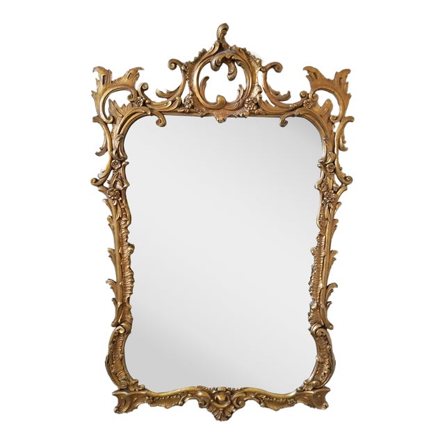 Antique Carved Gilt Rococò Style Wall Mirror For Sale