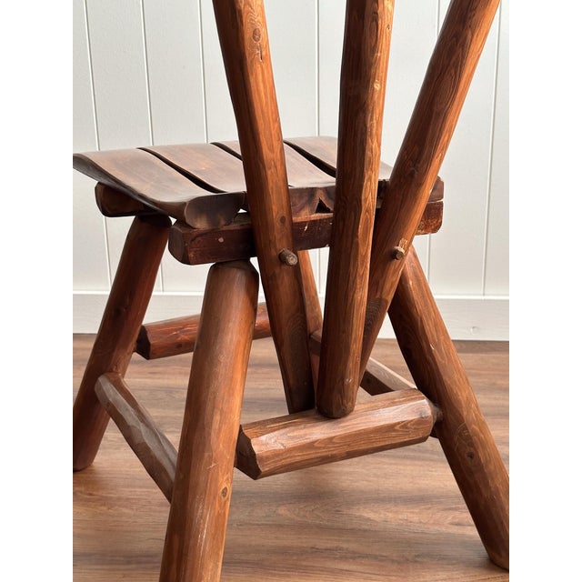 1960s Vintage Brutalist Wabi-Sabi Wood Dining Chairs, Set of 4 For Sale - Image 12 of 18