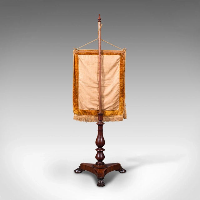 Early 19th Century 1835 Antique William IV English Pendant Pole Screen For Sale - Image 5 of 13