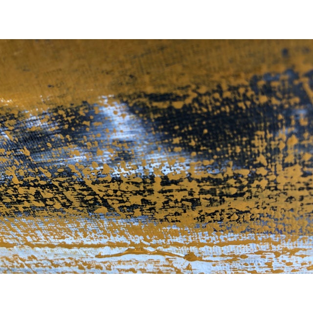Textile Contemporary Original Painting on Canvas by CL Auker, “Modern Black, Ochre and White” For Sale - Image 7 of 8