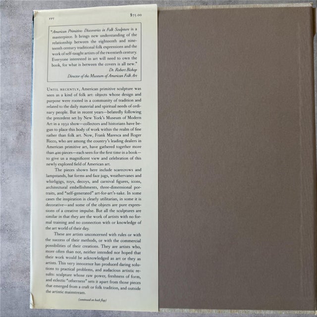 American American Primitive Discoveries Folk Sculpture Book 1988 Ricco Maresca Hardcover For Sale - Image 3 of 13