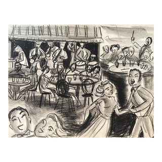 1950s San Francisco Dance Club Drawing by Virginia Spencer For Sale