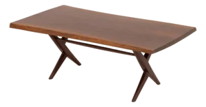 George Nakashima Walnut Slab Top Table, 1962