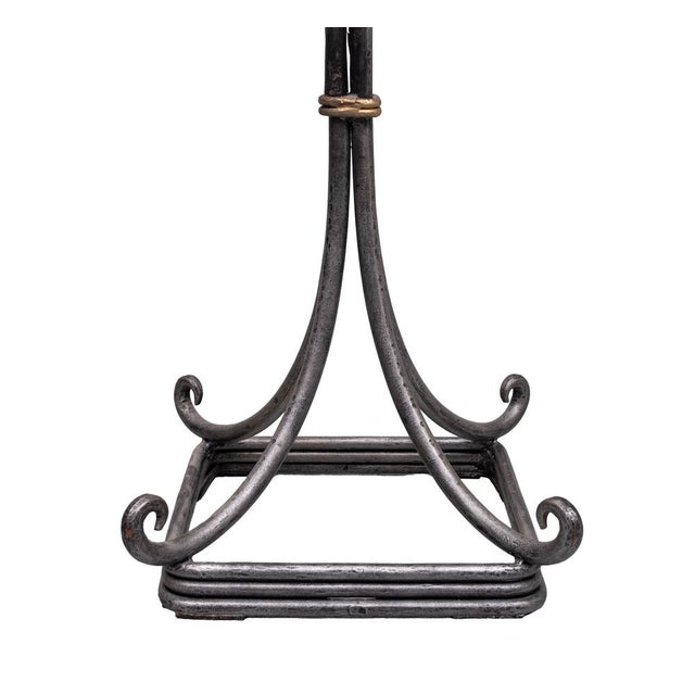Mid-Century Modern Wrought Iron Candleholder with Beads, Denmark, 1970s For Sale - Image 3 of 10