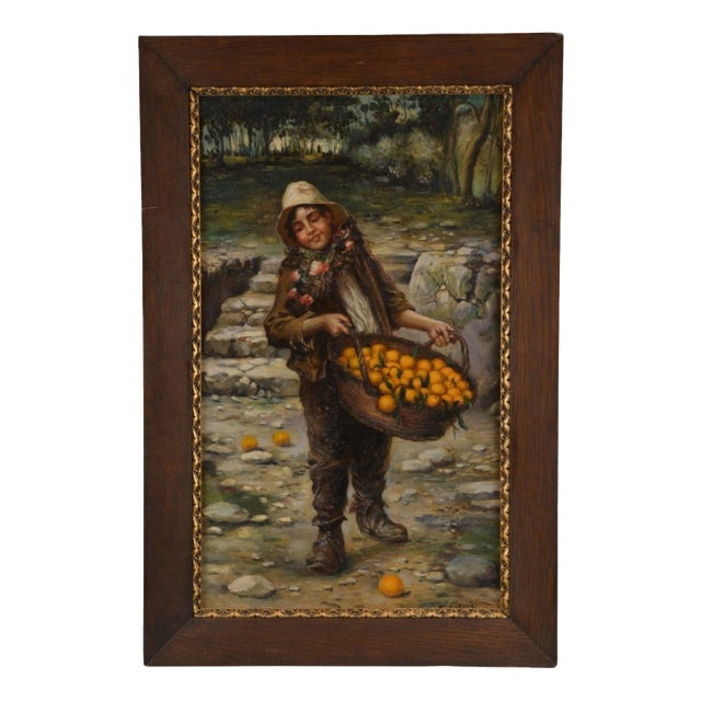 J. Mayola, Figure, Oil on Canvas, 19th Century, Framed For Sale