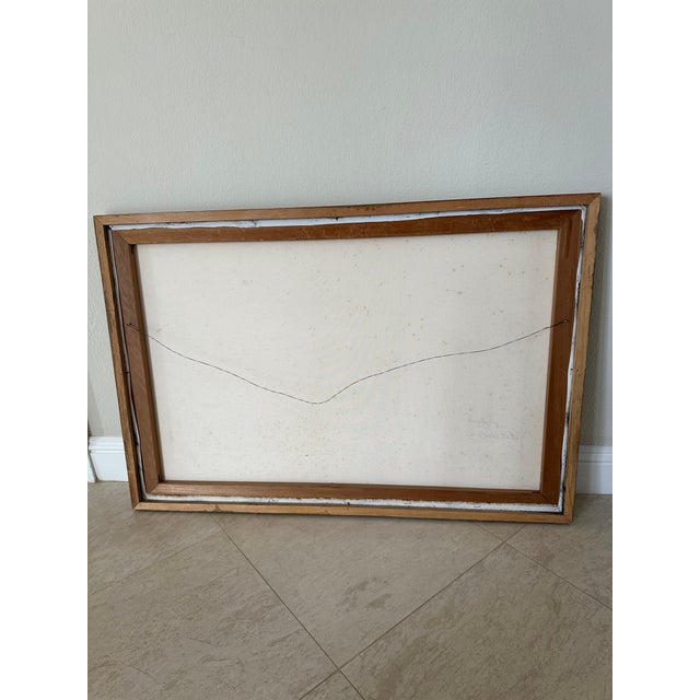 Vintage Large 37”x 25” Signed 1994 Plein Air Beach Landscape / Seascape, Oil on Canvas For Sale - Image 10 of 12