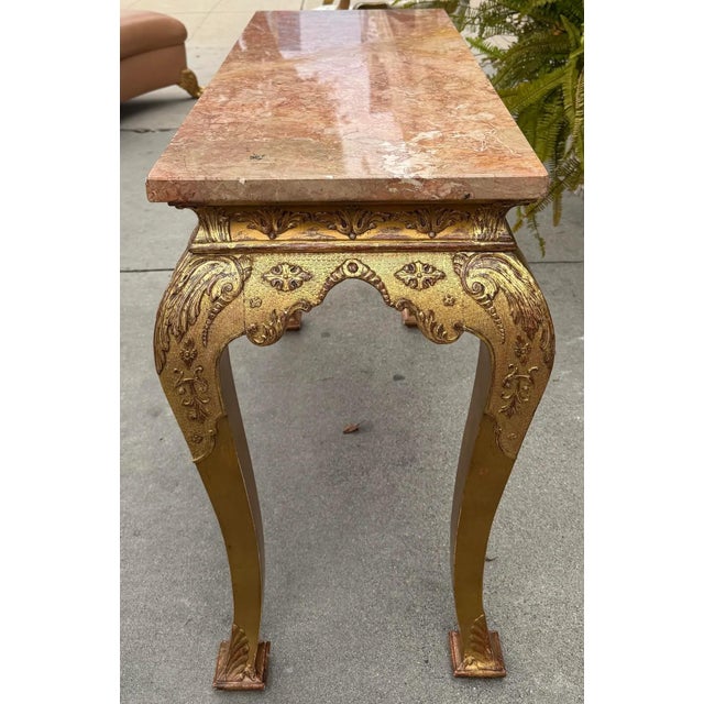 Sienna Antique 19th C George I Style Giltwood & Sienna Marble Console Table For Sale - Image 8 of 8