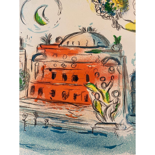 Modern 1960s Marc Chagall Original Lithographic Poster "Paris Opera Ceiling" Modern Surreal Art For Sale - Image 3 of 13