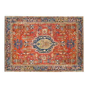 Antique Persian Heriz Oriental Rug, Room Size, W/ Geometric Abstracts