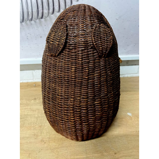 Vintage Mid-Century Wicker Frog Wastebasket For Sale - Image 9 of 9