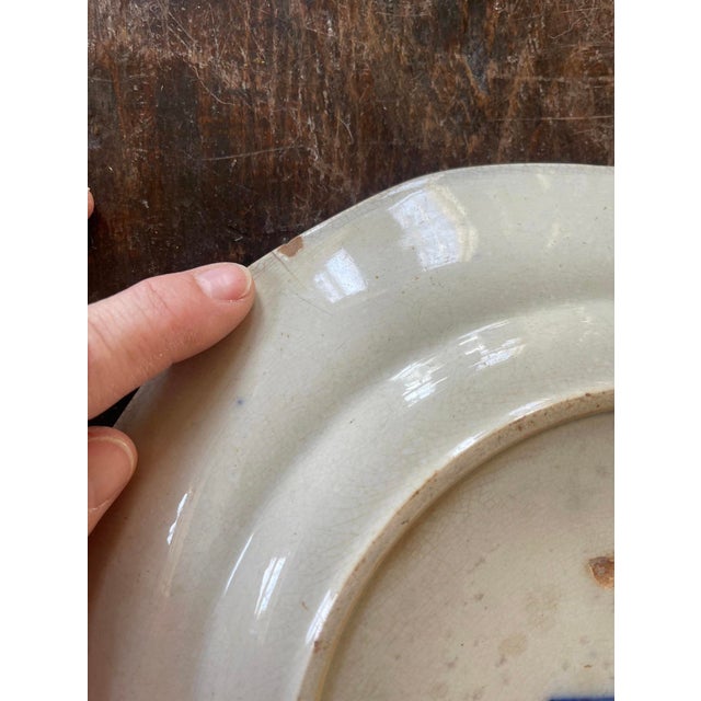 Antique Canton Export Blue and White Chinese Plate For Sale - Image 10 of 10
