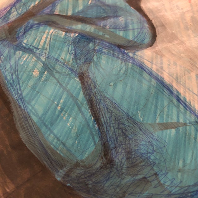 Many layer of ink and paint. Inspired by Blue and Henry Moore. A completely unique and original artwork by Auker, mixed...