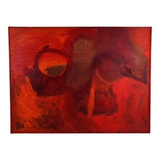 Original Mid Century Modern "Mars Rising" Painting by Artist Virginia Cohn Parkum For Sale