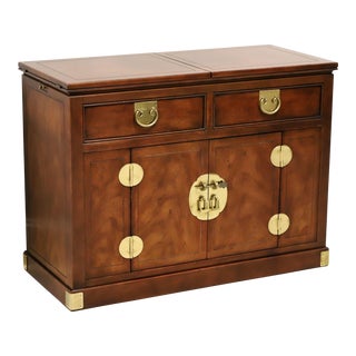 Henredon Mahogany Asian Chinoiserie Style Flip Top Server For Sale