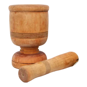 Antique French Wooden Mortar and Pestal