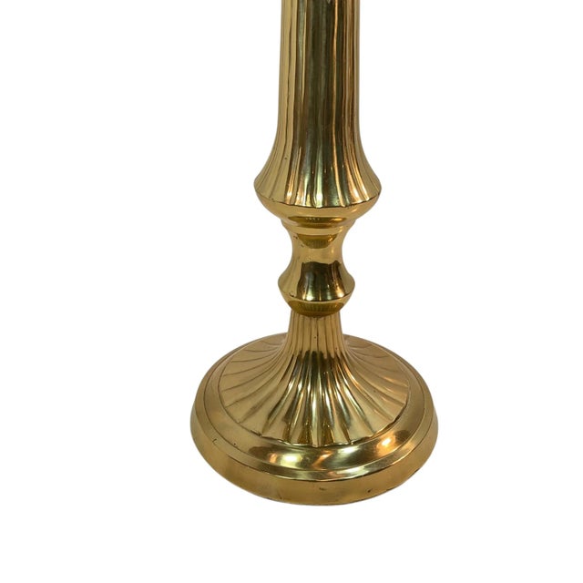 Vintage Large Brass Candle Holder For Sale - Image 4 of 11