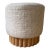Handcrafted Oak Ottoman With Bouclé Upholstery For Sale