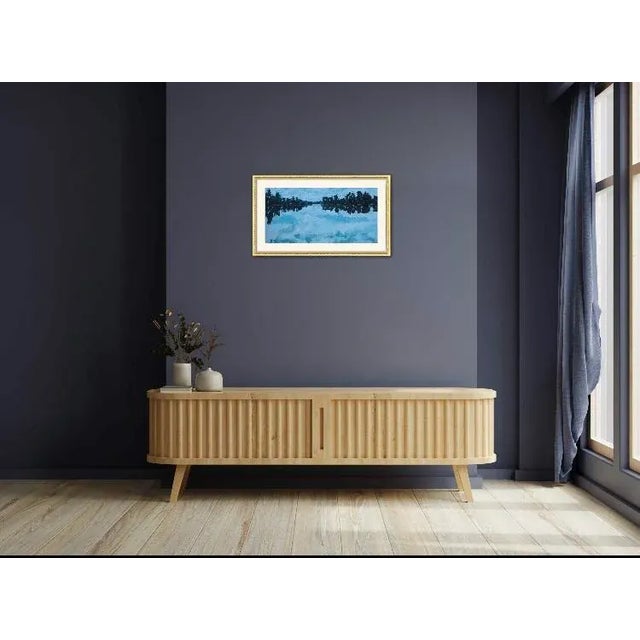 24x12 oil on stretched canvas Signed Haas Cloud Reflections Unframed. Frames shown are sample only.