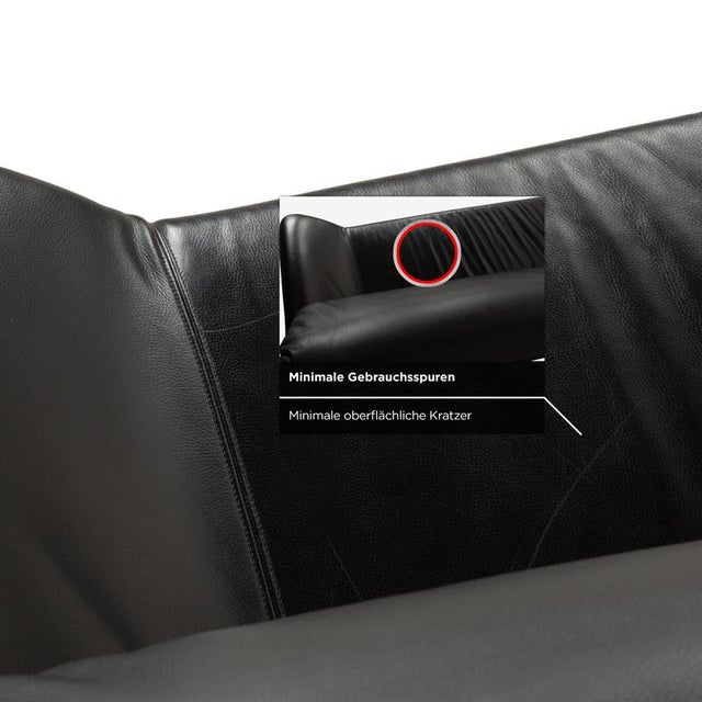 Animal Skin Two-Seater Sofa in Black Leather from de Sede For Sale - Image 7 of 13