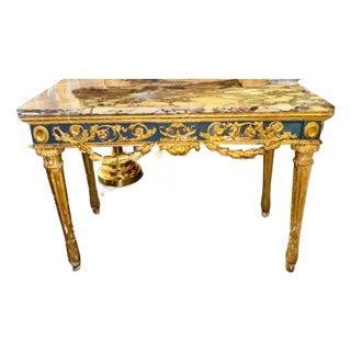 18th C. Italian Neoclassical Parcel Gilt Console For Sale