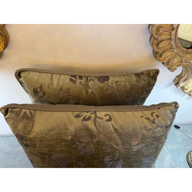 Textile Pair of Stenciled Nomi Velvet Pillows For Sale - Image 7 of 8