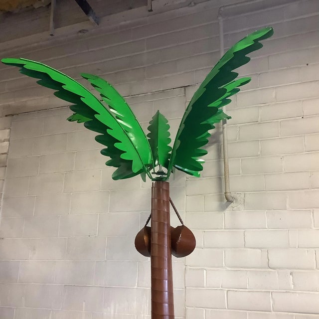Hollywood Regency Coastal Boho Chic Outdoor Garden Sculptural 14’ Life Size Palm Tree. For Sale - Image 9 of 13