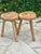 Wood Vintage Brutalist Stools, 1950s, Set of 2 For Sale - Image 7 of 18