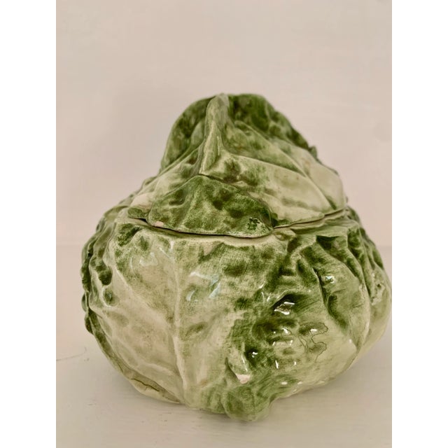 Mid 20th Century Vietri Italy Cabbage Lidded Leaf Bowl For Sale - Image 5 of 7