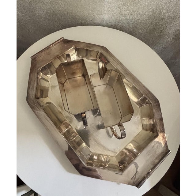 1930s Art Deco Silver-Plated Copper Cube Tea Service from John Round & Son Sheffield, England, 1930s, Set of 3 For Sale - Image 5 of 12