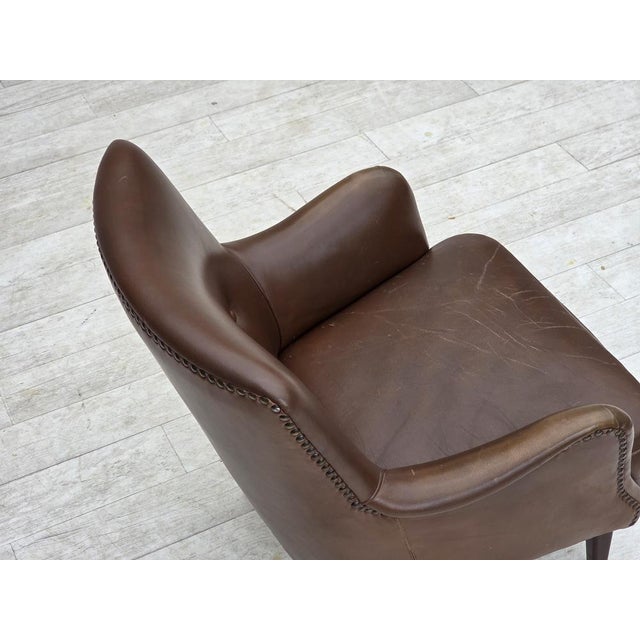 Vintage Danish Lounge Chair in Furniture Leather, 1960s For Sale - Image 17 of 18