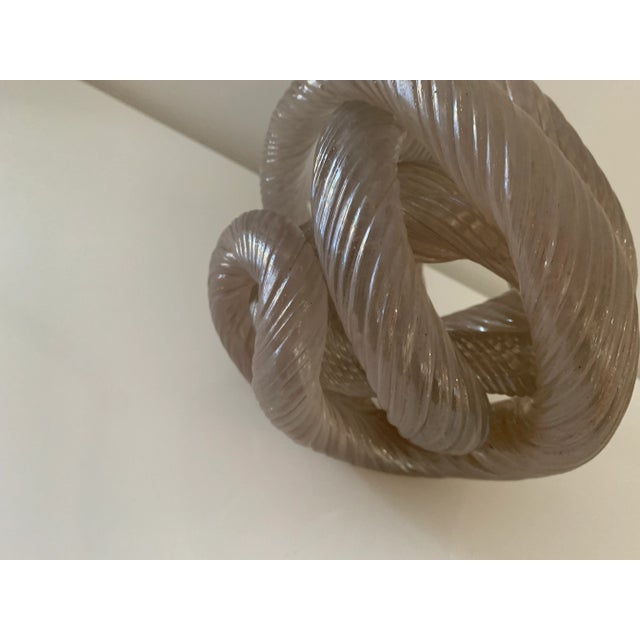 Mid 20th Century Mid 20th Century Twisted Rope Glass Knot Sculpture For Sale - Image 5 of 10