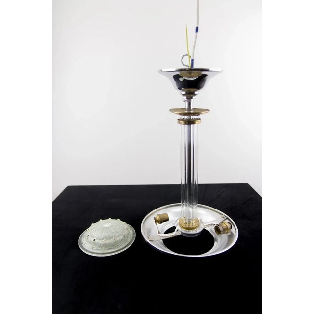 Art Deco French Chromed Brass and Glass Chandelier, 1930s For Sale - Image 14 of 16