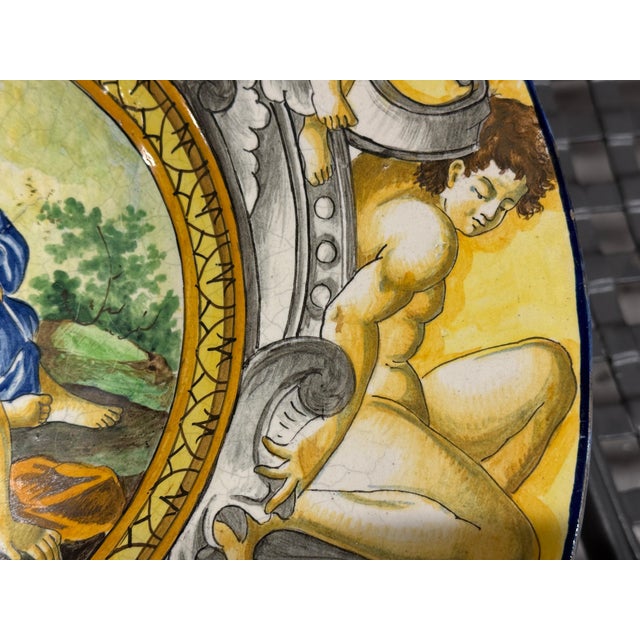 Massive Early 20th Century Italian Majolica Bacchanalian Scene Platter For Sale - Image 16 of 18