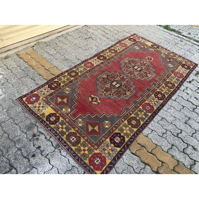 Boho Chic Bohemian Turkish Floral Rug For Sale - Image 3 of 11