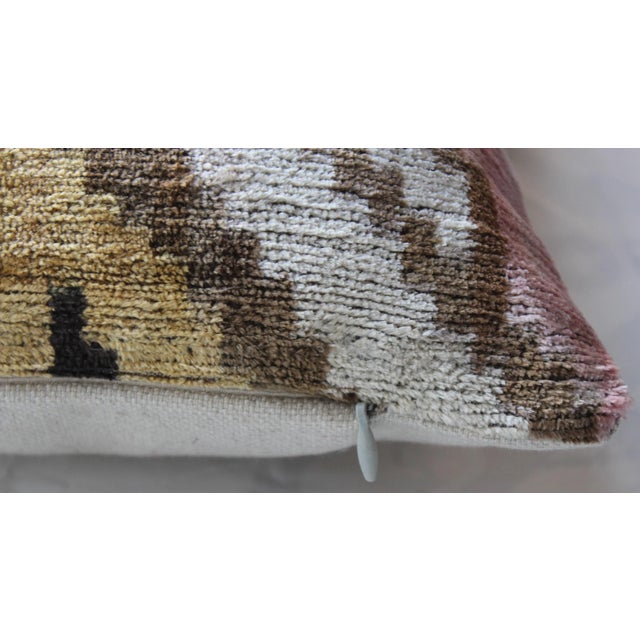 Contemporary Velvet Ikat Bohemian Throw Pillow For Sale In Washington DC - Image 6 of 9