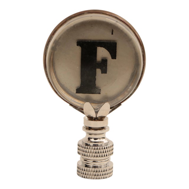 Letter F Monogram Lamp Finial For Sale