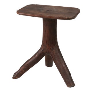 Wooden Stool with Tree Branch Legs, France, 1850s For Sale
