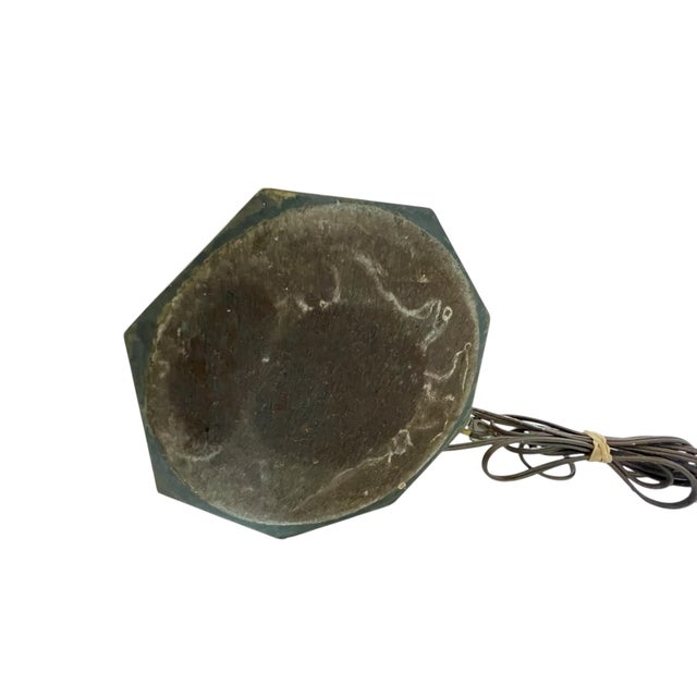 Vintage Cast Brass Neoclassical Hollywood Regency Octagonal Lamp. 1940s. For Sale - Image 10 of 10