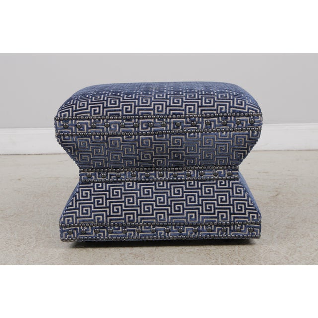 Age: Approx: 20 Years Old Details: Quality Construction Geometric Greek Key Design Upholstery Rolling Casteres Traditional...